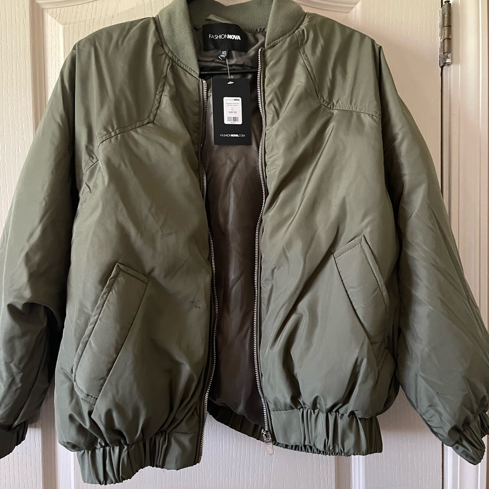 Camo green puffer jacket new with tags